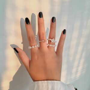 Beaded Rings Set (4pcs) by hi.deech